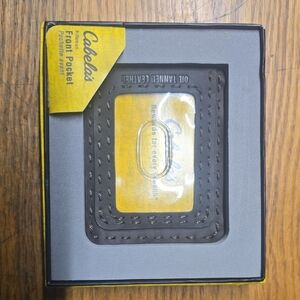 Cabela's Black and Yellow Leather Card Holder